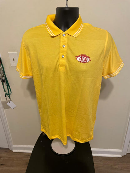 Unisex three button up yellow collar shirt