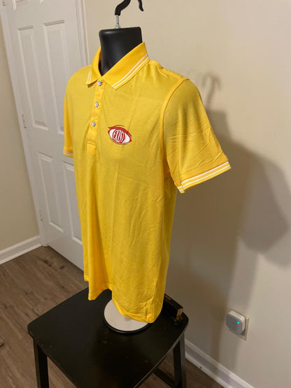 Unisex three button up yellow collar shirt